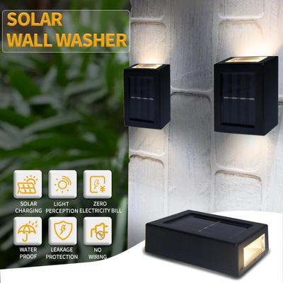 Solar Auf- und Abwärtsstrahler Außen, Straßenwandleuchte Lampe Solarbetrieben Sonnenlicht Wasserdicht Solarlampe Gartendekorativ