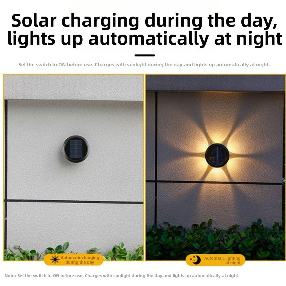 Waterproof Solar Wall Lamp Solar Powered LED Light Outdoor Wall Light Smart Light Control Garden Fence Light Garden Layout