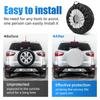 QC 4Pcs Tire Cover Case Black Silver Car Spare Tire Cover Storage Bags Carry Tote Polyester Tire For Cars Wheel Protection Cover
