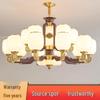 High-End Chinese Style Solid Wood & Copper Chandelier for Living Room, Hotel, Villa, Restaurant, or Bedroom