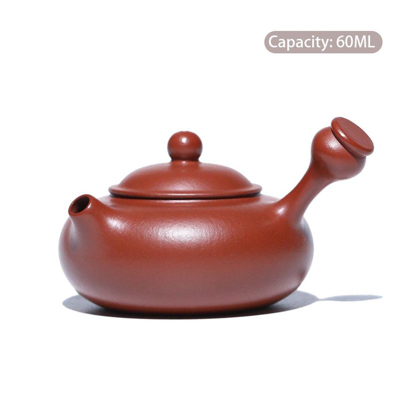 80ml Chinesische Yixing Lila Ton Teekannen Handgefertigter Zisha Kessel Kleine Kapazität Seitenhenkel Teekanne Haushalt Teegeschirr