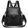 QUAY 3-Way Leather Backpack, Genuine Leather, Large Capacity, Women's, with Shoulder Strap, 99481 (Black)