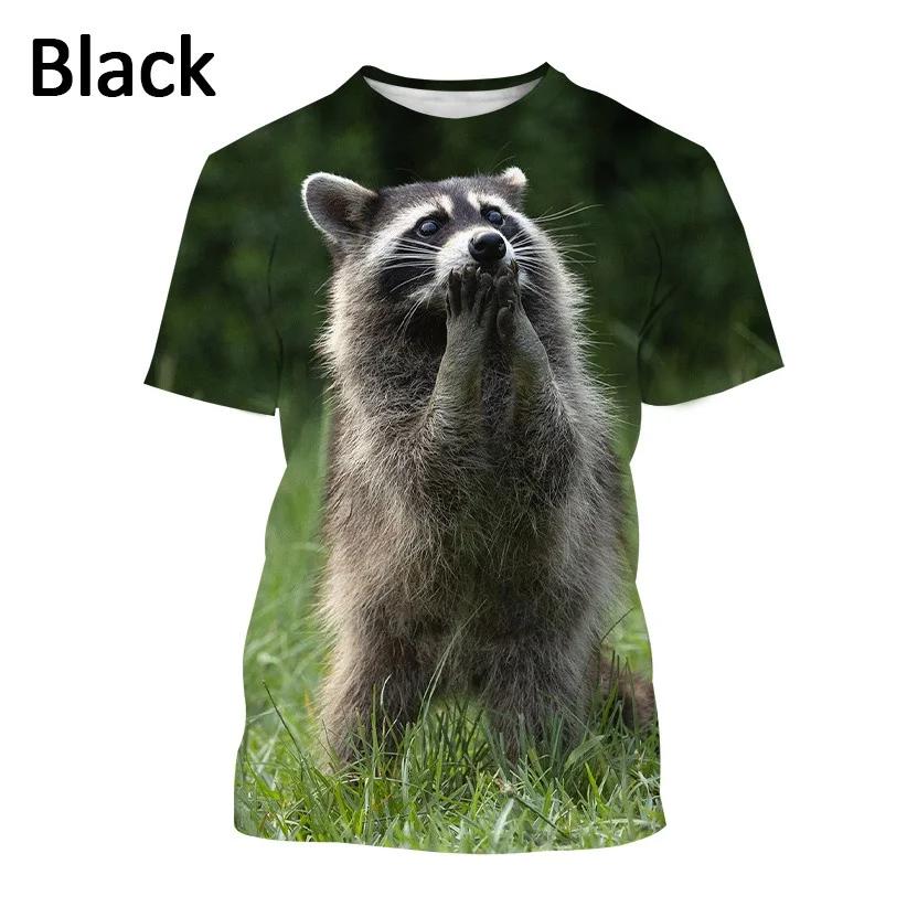 Funny Fitness Raccoon Pattern T-shirt 3D Print Men/Women Fashion Harajuku T-shirt Summer Short Sleeve Oversized Tops