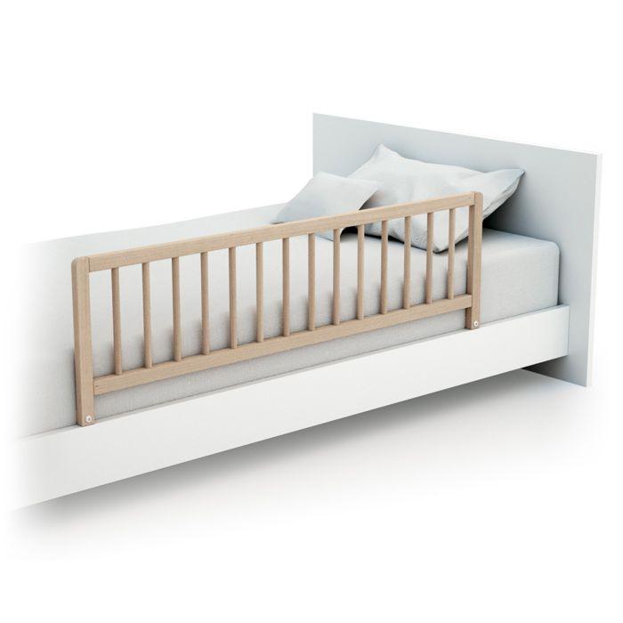WEBABY - SIDO Wooden Children's Bed Rail - 117 X 34.5 X 31 Cm Raw Beech -