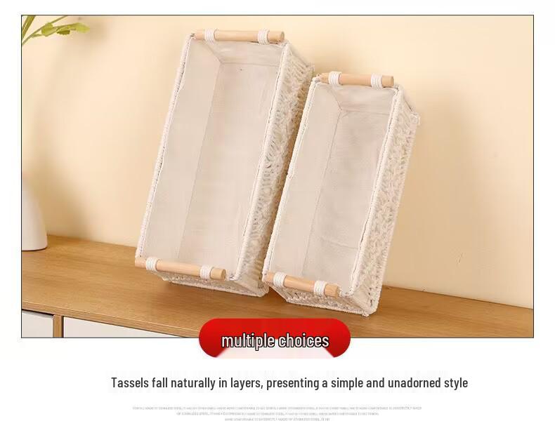 Hand-Woven Bohemian Nordic Cotton Rope Basket: Desktop Organizer, Cosmetics Holder, Flower & Fruit Basket, and Tissue Box.