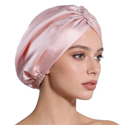 Regulowany szal z jedwabiu morwowego Satynowa tkanina Czysty jedwab Turban Premium Czepek nocny do spania Kręcone włosy