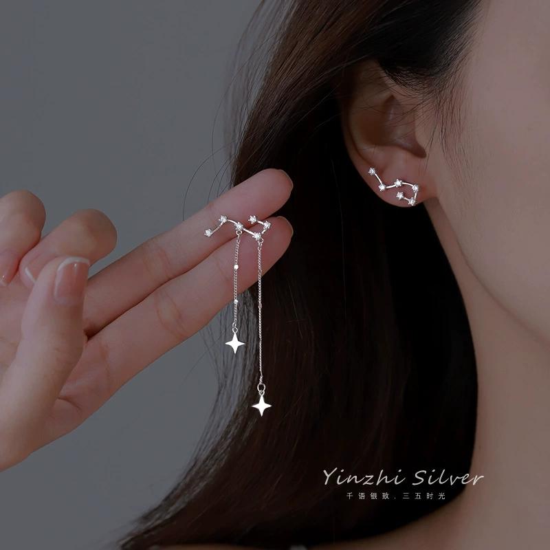 FY-ED166 S925 Silver Tassel Earrings for Women Niche Design Ear Thread Popular High-end Ear Studs and Dangle Earrings