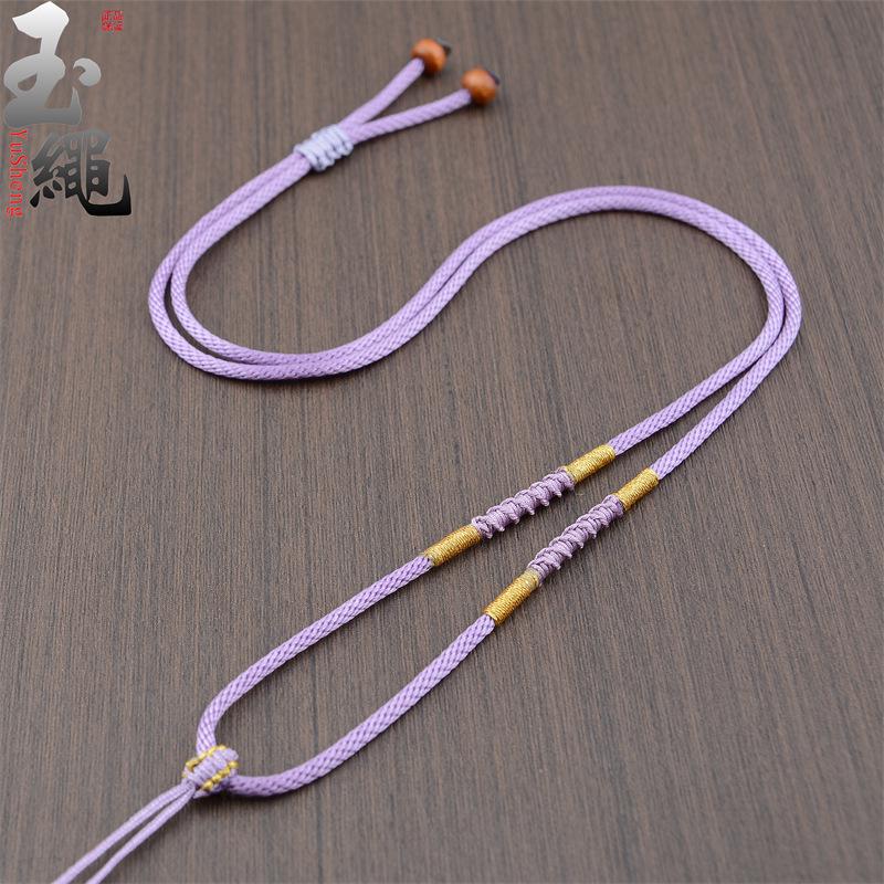 Hand-woven Adjustable Gold Jade Pendant Rope for Men and Women