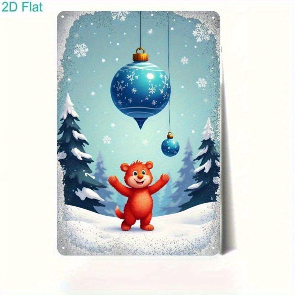 Retro Black Bear Mist Art Tin Sign 20x30cm Dramatic Wall Decor
