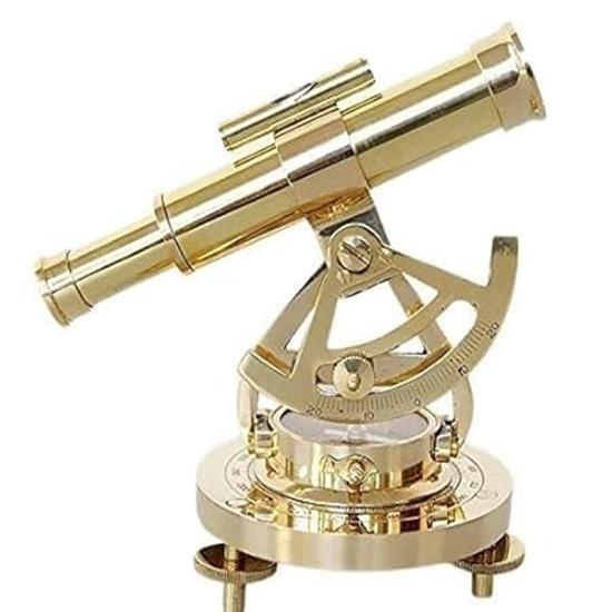 

Brass Made Theodolite Mounted Solid Brass Pirate Telescope, Handheld Collapsible Brass Telescope Marine Spyglass
