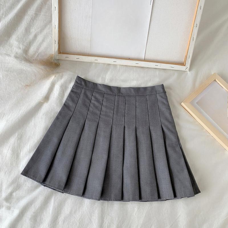 European and American summer high waisted A-line pleated short skirt for women