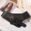 Fashion Adjustable Metal Rivet Belt Punk Slimming Wide Cummerbunds PU Leather Waistband Waist Corset Dress
