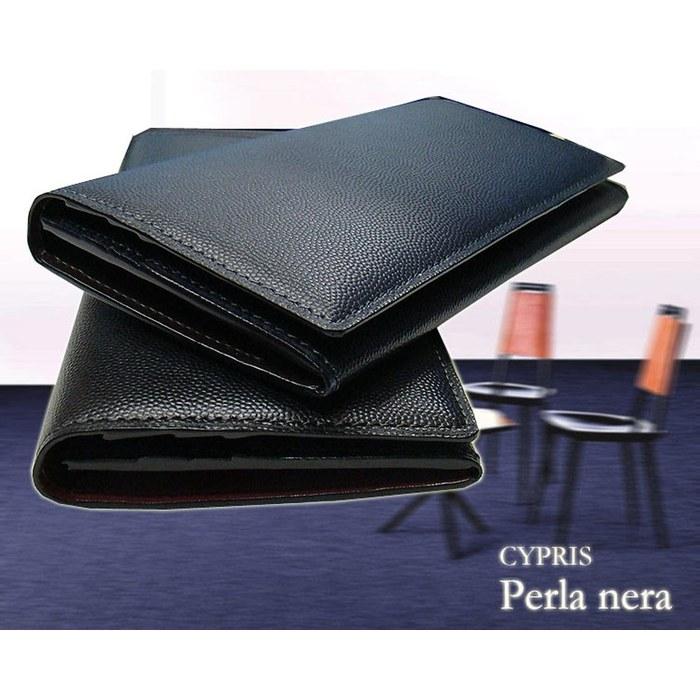 [Cypris] Perla nera Long Wallet (with Coin Purse) 8441 (Black) 19.2cm x 9.2cm