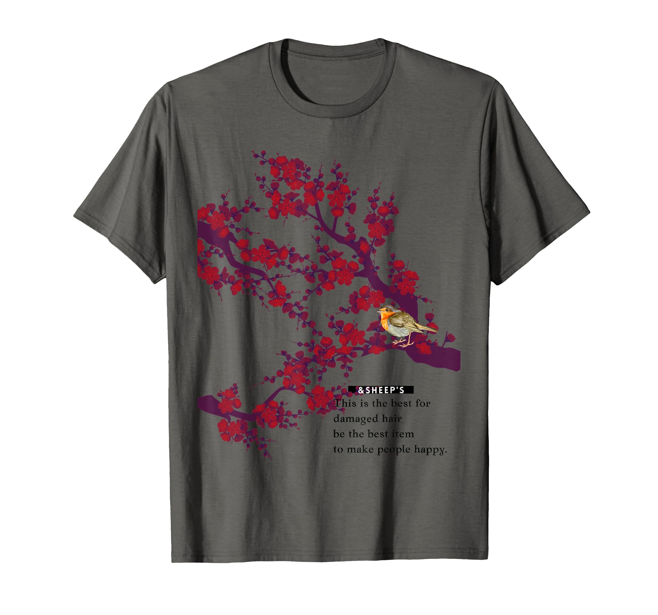 

Hanafuda Blossom and Plum Nightingale T-shirt серый