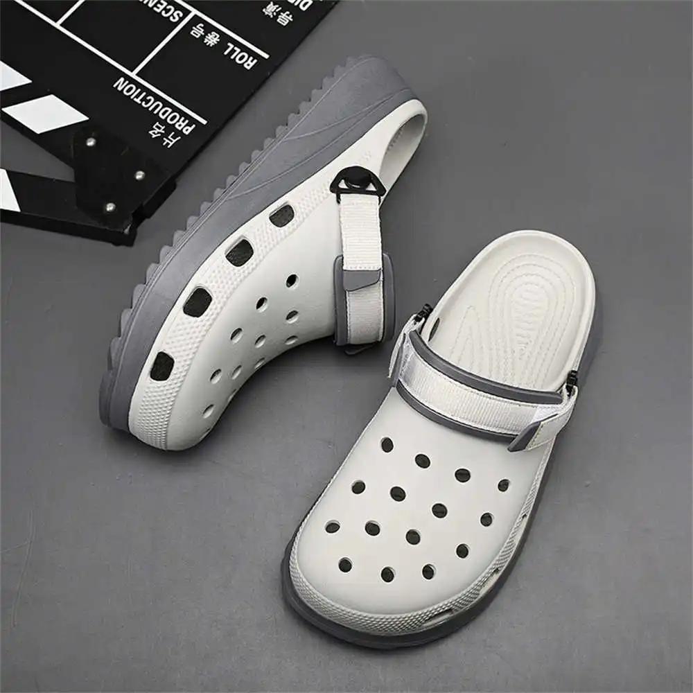 Тапочки на толстом каблуке мужские забавные оранжевые сандалии — фото 5