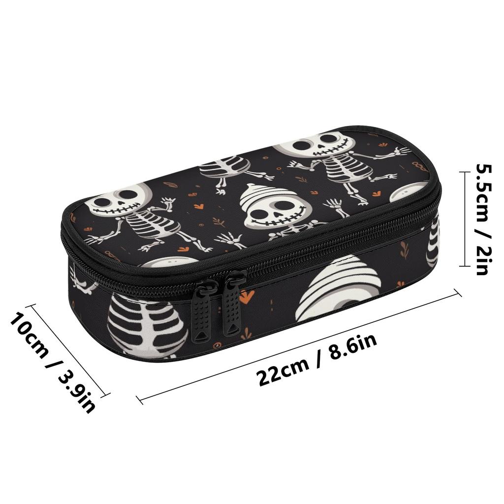 Pencil Bag Zipper Closure Roomy Interior 300D Polyester with Main Pocket Mesh Layer and Removable Pen Divider for School and Study