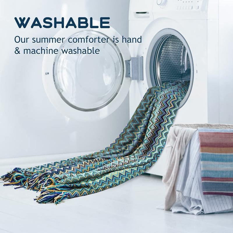 Boho Gift Throw Blanket for Couch Soft Knit Farmhouse Nordic Throw Cozy Knitted Lightweight Blankets with Tassel for Home Decor