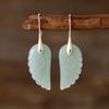 Personalized natural stone crystal wings copper plated real gold ear hook atmosphere design European and American jewelry gifts