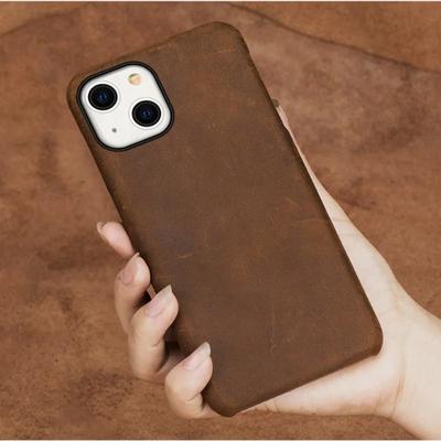 Vintage Crazy Horse Genuine Leather Case For iPhone 15 Pro Max 11 12 13 Mini 14 Plus Xs Max X Xr First Layer Cowhide Back Cover
