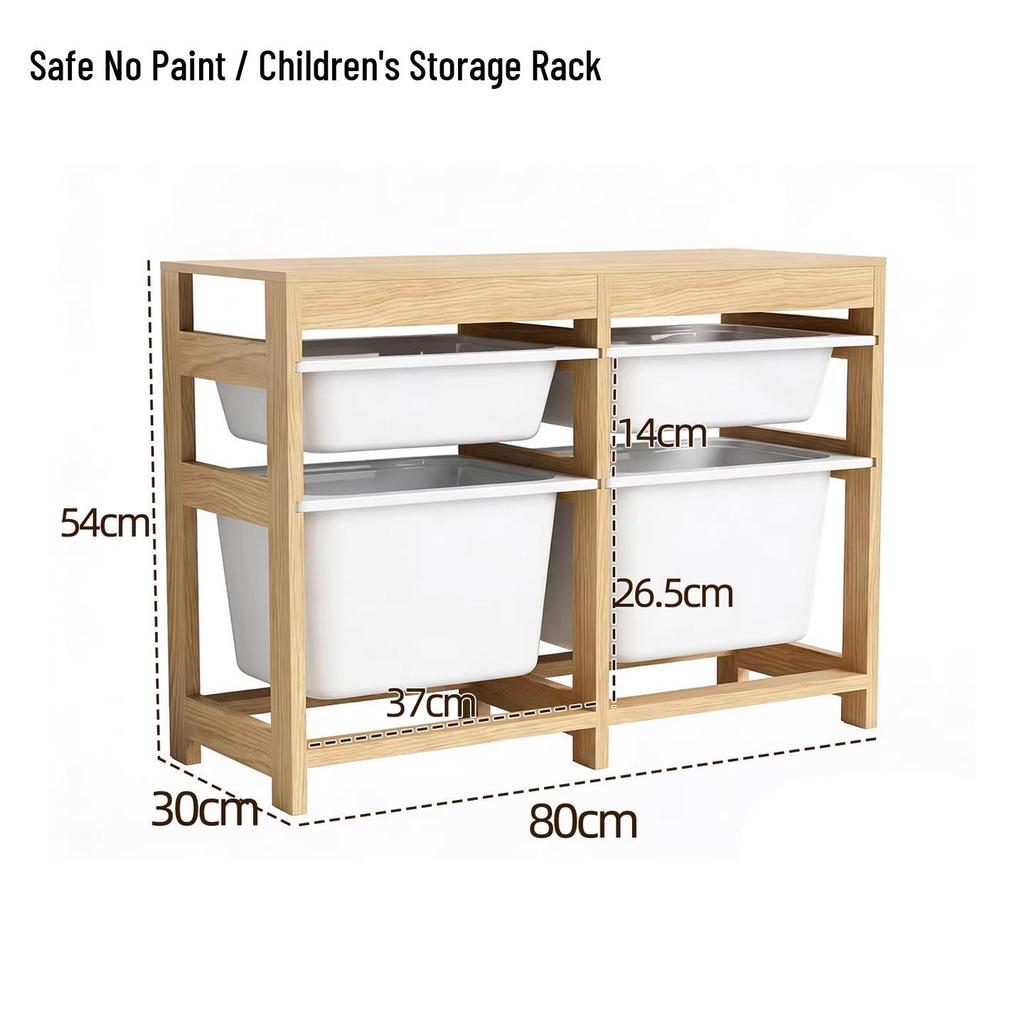 Children's Solid Wood Beech Storage Rack and Picture Book Shelf for Kindergarten