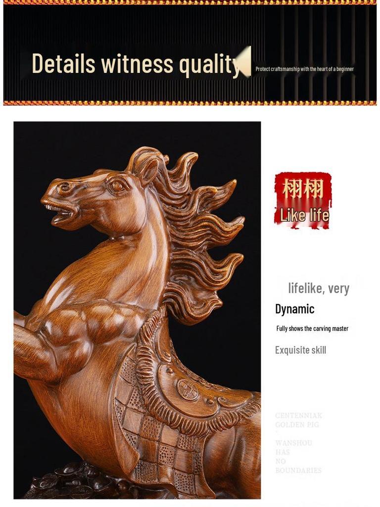 Zodiac Horse Ornament: Wealth-Attracting Decoration for Office, Living Room, Wine Cabinet, or Desk