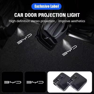 2Pcs BYD GROUP Car HD Led Door Welcome Light For BYD F3 L3 F0 G3 S6 F6 M6 S7 Atto 3 Yuan Plus Song Plus Seal Dolphin Sealion