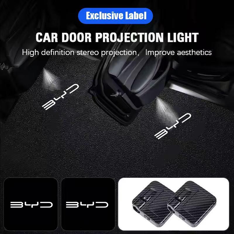2 Stück BYD GROUP Auto HD LED Tür Willkommenslicht für BYD F3 L3 F0 G3 S6 F6 M6 S7 Atto 3 Yuan Plus Song Plus Seal Dolphin Sealion