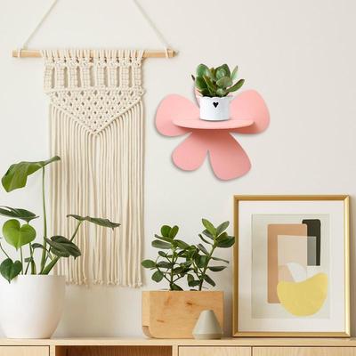 Flower Shaped Wall Shelves Wooden Flower Funny Wall Shelf Funky Squiggle Preppy Book Shelf Cute For Bedroom Bathroom Living Room