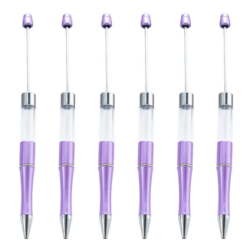 6x Bead Pen Beadable Ballpoint Pen Blank Pen Smooth Writing Pen 1.0mm Signature Pen Bead Rollerball Pen School Supplies