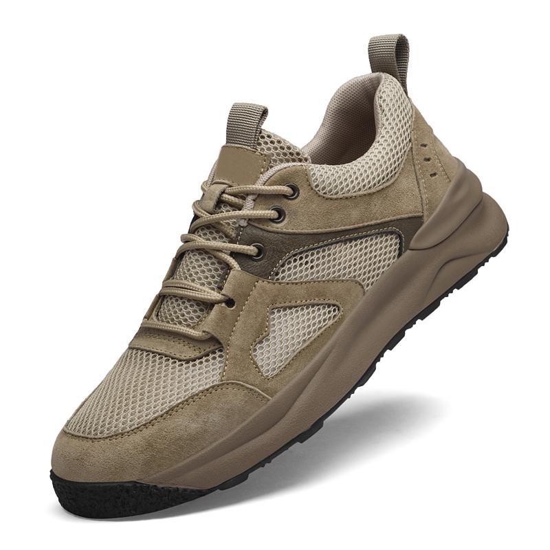 

Модные универсальные мужские дышащие кроссовки на шнуровке, мужская походная обувь, новая мужская удобная обувь для вождения, повседневная обувь для мужчин на открытом воздухе 45 хаки