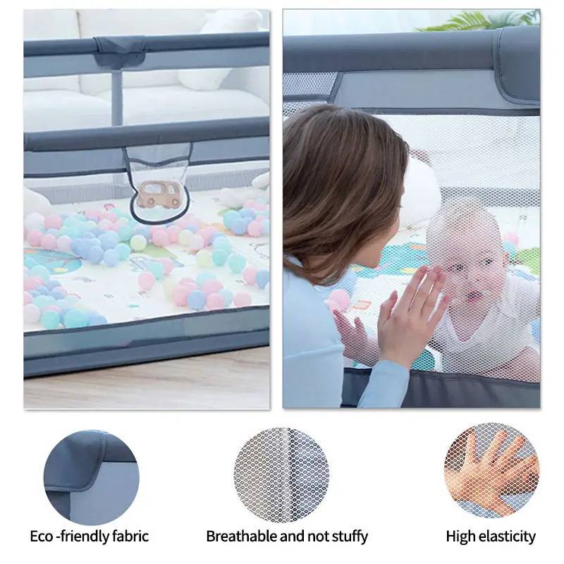 Baby Safety Fencing Playpen Indoor Gate With Ocean Ball And Hand Pull For Crawling And Learning