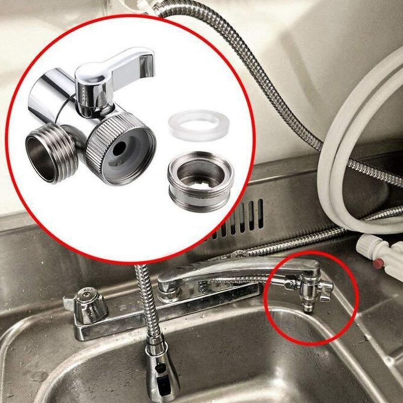 Upgrades Split Faucet Adapter with Double Function Two Way Tap Connector 360 Rotation  Sprayings for  Bathroom & Kitchen Use