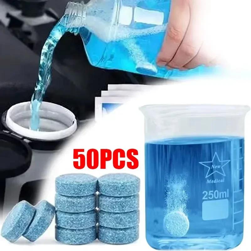 2-50PCS Comprimés de Nettoyage pour Pare-brise de Voiture Essuie-glace Solide Lave-glace Concentré Effervescent Détergent d'Entretien Automobile