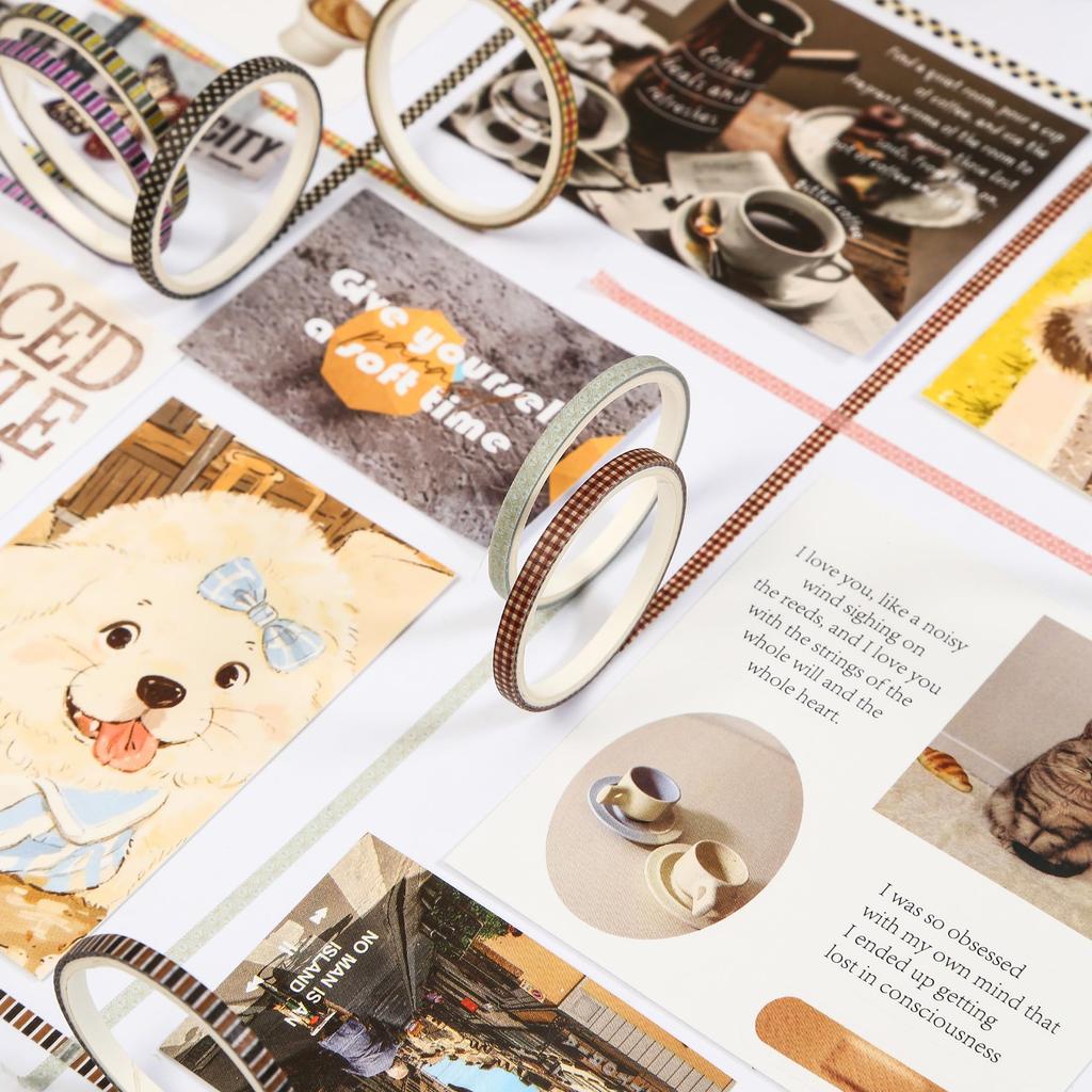 YUBX Masking Große Sammlung von Grundmustern Washi Geometrisch Hochdetailliertes Design für DIY-Geschenke und zum Verzieren von Geschenken Klebeband, 120-teiliges Set, Klebebänder,