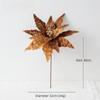 Flannel Fabric Christmas Artificial Flowers Plastic Glitter Glitter Fake Flower 32cm DIY Glitter Poinsettia