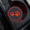 Car Coaster Round Water Bottle Silicone Dog Paw Print Cup Holder Anti-slip Hear-resistant Mat Interior Accessories
