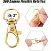100PCS Gold Swivel Clasps Lanyard Snap Hooks with Key Rings Clip Hooks Lobster Claw Clasps for Keychains Jewelry DIY Crafts.