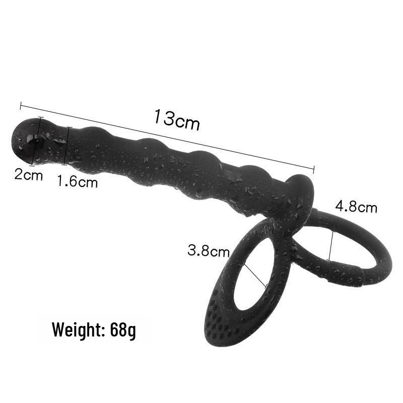 Unisex Silicone Anal Dilator & Dual Ring Bead Plug for Adults