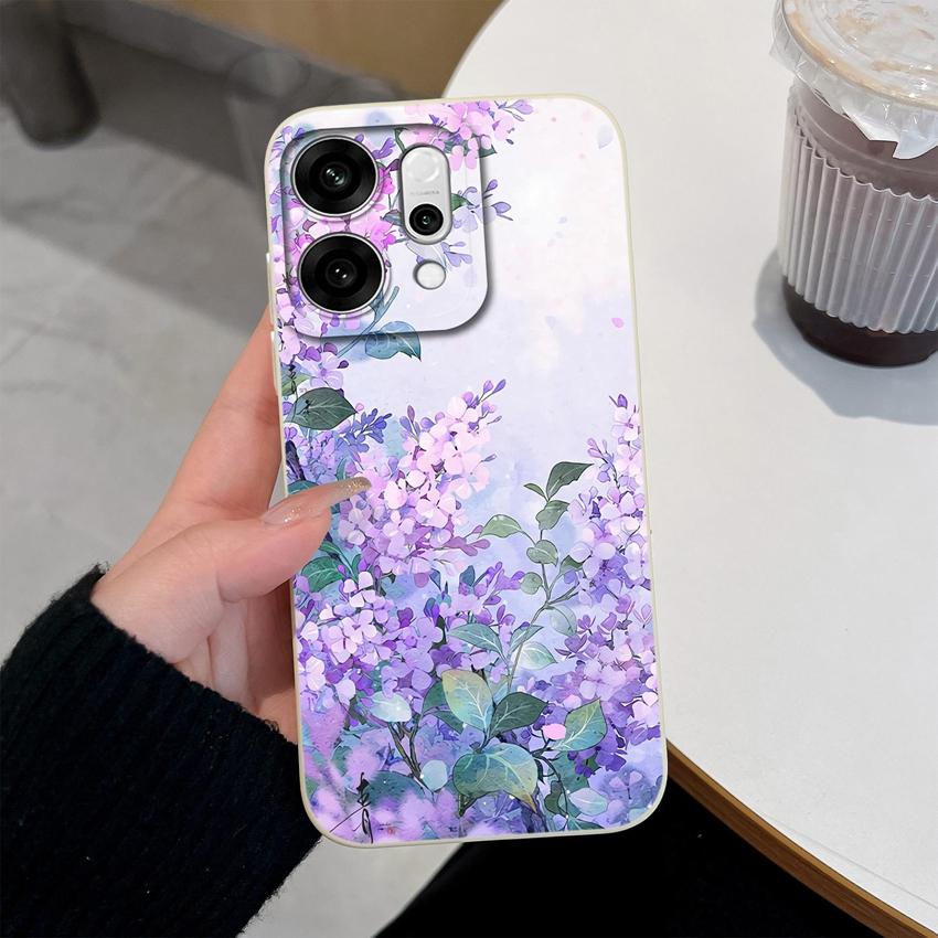 For Oppo Reno14 Pro 14F A5 A5X K13 Phone Cases Table Cartoon Cat Pattern Phone Case Camera Protection Shockproof Silicone Covers For Oppo Bumper Shell