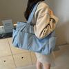 Casual and versatile large-capacity shoulder bag cross-border new solid color simple handbag commuter yoga sports storage bag