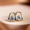 S925 Sterling Silver Moissanite Pea Stud Earrings | European & American Style Diamond Earrings