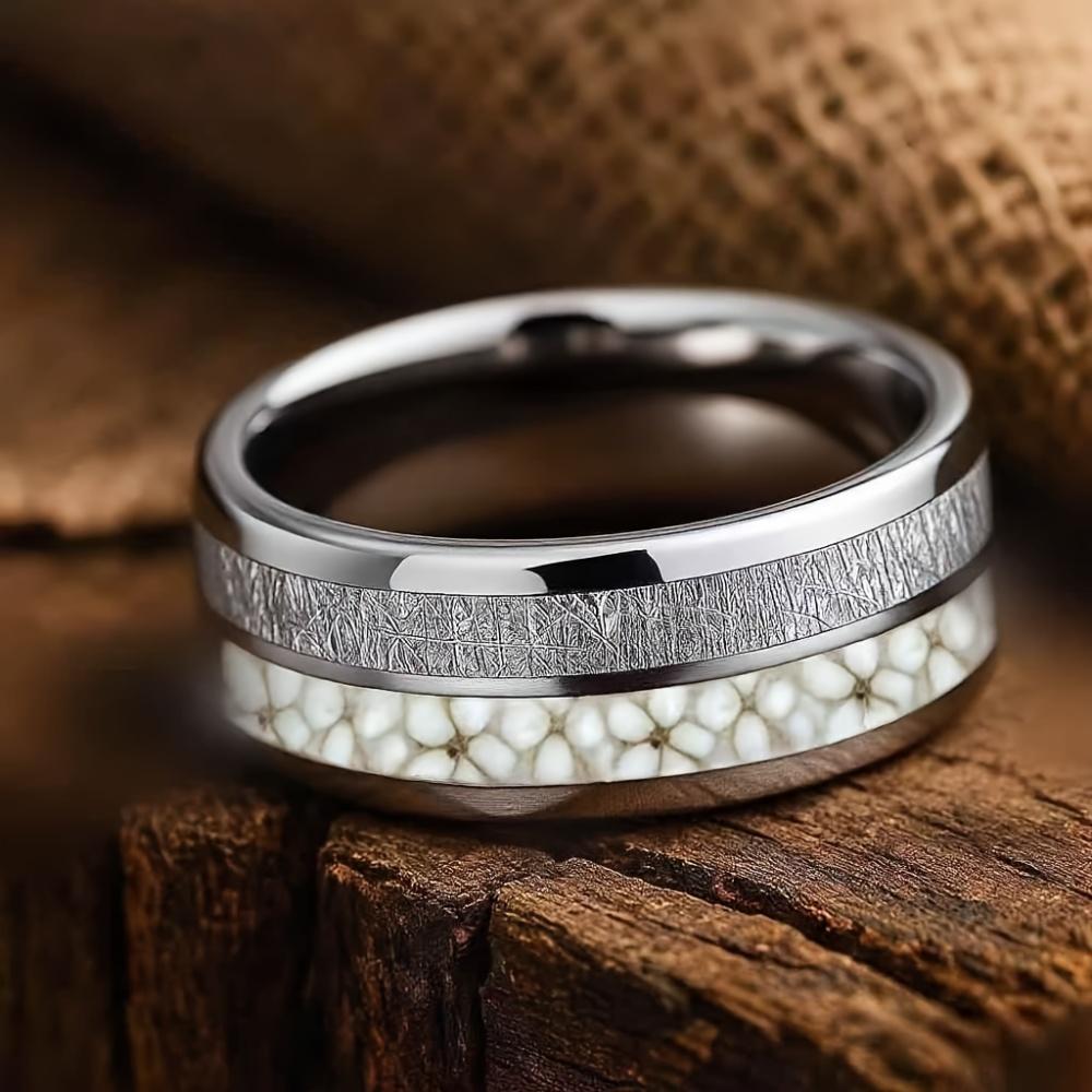Men's Stainless-Steel Rings Decoration Mens Accessories Jewelry For Man Stainless Steel Ring Waterproof Jewelry Flower Ring