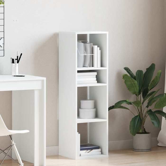 VidaXL Bibliothèque blanc 34x31x112 cm bois d'ingénierie, armoire de rangement, étagère de rangement, unité de rayonnage, 860283