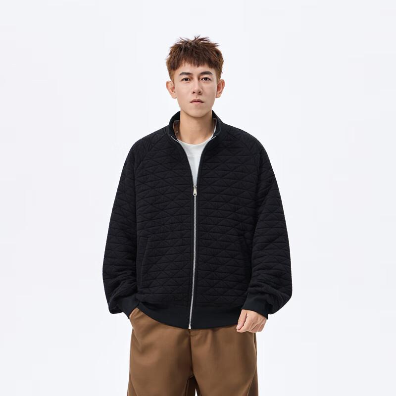 

TOM ADAM Men s Argyle Zip-Up Stand Collar Knit Cardigan L