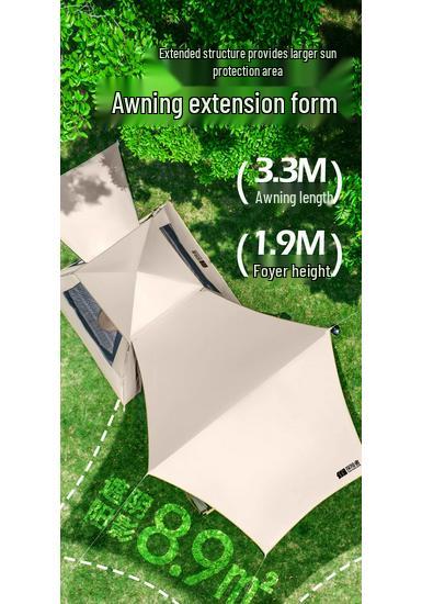 Explorer Tent: 3-4 Person Quick-Open Outdoor Shelter, Windproof & UV Protected for Camping.