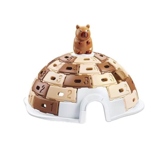 Tier-Schneehütte Brettspiel 2 Spieler Pinguin Küken Capybara Iglu Eisstein Schlagspiel Lernspielzeug Kleinkinder Jungen Mädchen Geschenk