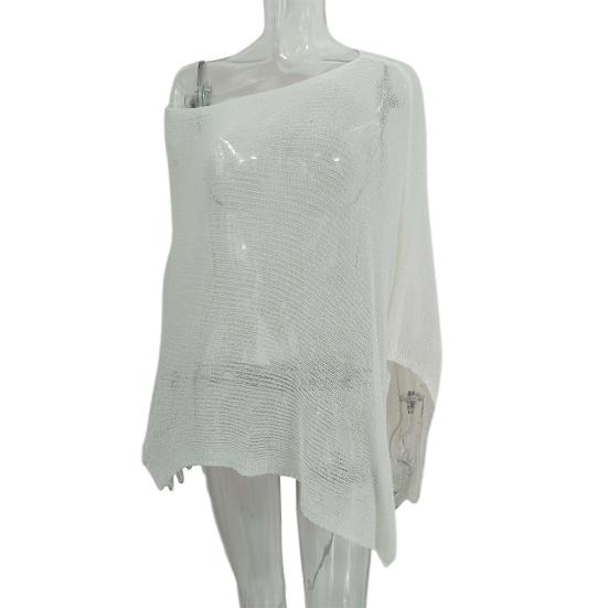 Women Cloak Shawl Mesh Wrap with Pullover Sweater Travel Wrap-around Hem Lightweight Summer Clothing