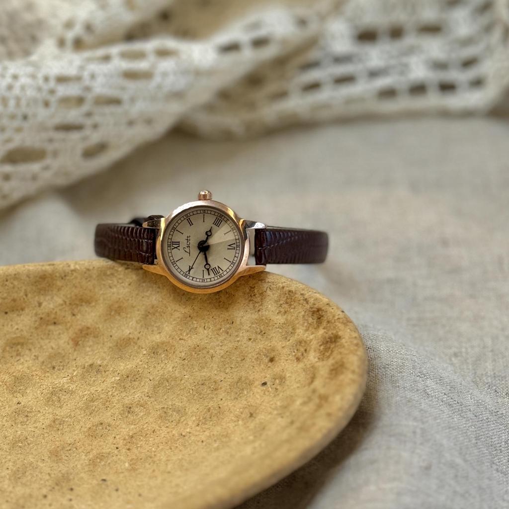 LSVTR Retro Ladies' Small Dial Leather Strap Waterproof Quartz Watch