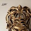 Industrial Style Wall Decoration Lion Sculpture, Resin Retro Bronze Decorative Art, 3D Animal Head Modern Artistic Accents Figurine, Hollow