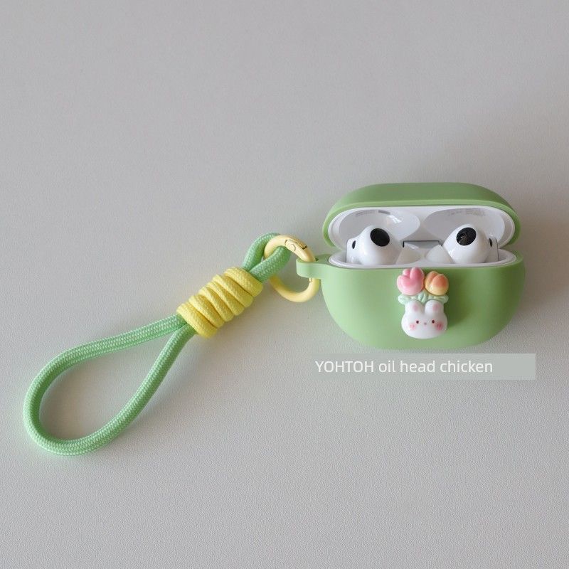 

Protective Case Freebuds6i Wireless Bluetooth Headset Case SE3 Advanced Pro3 One-Piece 4e Shatter-resistant Buds5 Shatter-resistant Silicone 5i Soft Huawei FreebudsPro4 Green + lanyard